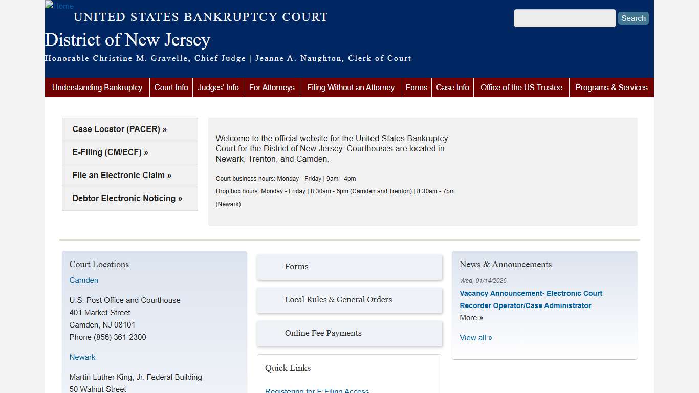 District of New Jersey United States Bankruptcy Court